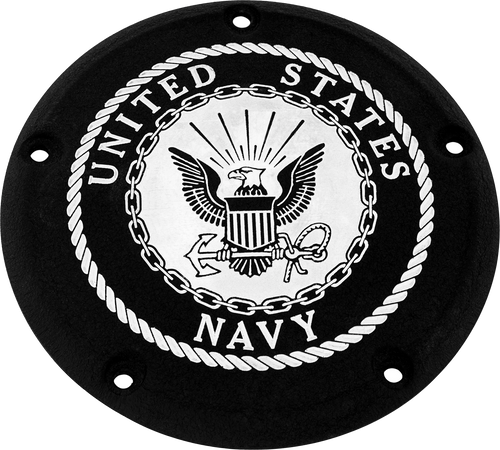 Custom Engraving NAV16-67BG Custom Engraving 6 M8 Softail Derby Cover Navy Black Nav16-67Bg