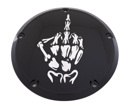 Custom Engraving 7   Tc Derby Cover Bone Finger Black Skul24-12Bg