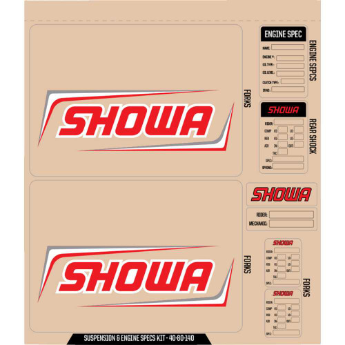 D'COR VISUALS 4080140 D'Cor Visuals Showa Decal Kit - Red 40-80-140