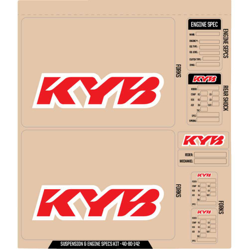D'COR VISUALS 4080142 D'Cor Visuals Kyb Decal Kit - Red 40-80-142