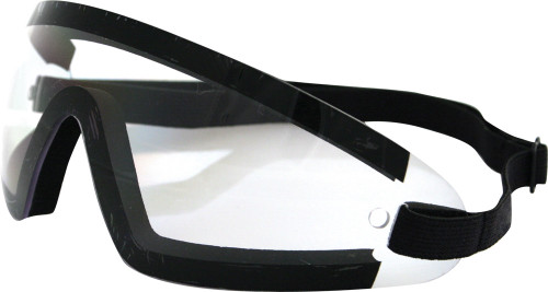 Bobster Wrap Around Sunglasses Black W/Clear Lens Bw201C