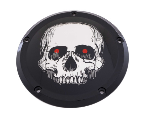 Custom Engraving SKUL33-12BG Custom Engraving 7 Tc Derby Cover Skull Black Skul33-12Bg