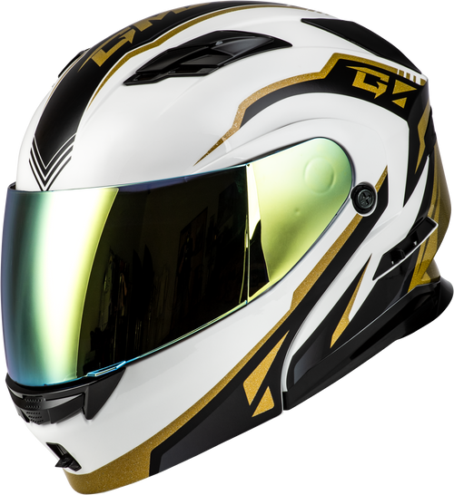 Gmax M101381294 Gmax Md-01 Volta Helmet White/Gold/Black Metallic Sm M101381294