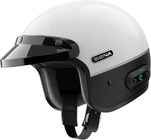 Sena Surge Open Face Helmet W/Mesh Glossy White/Matte Black Md Surge-Gwmb00M3