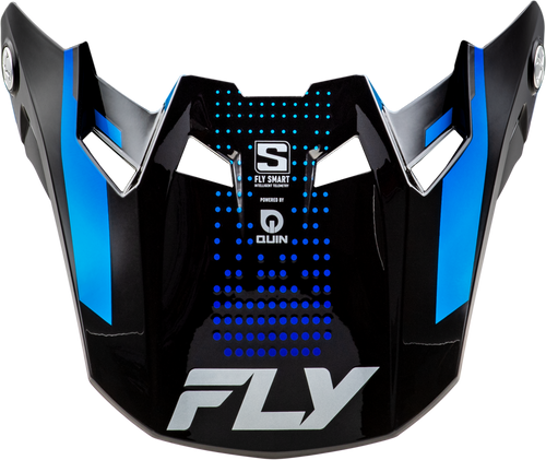 Fly Racing 73-4475 Fly Racing Formula S Carbn Protocol Visor Black Carbon/Blue Yl/Sm 73-4475