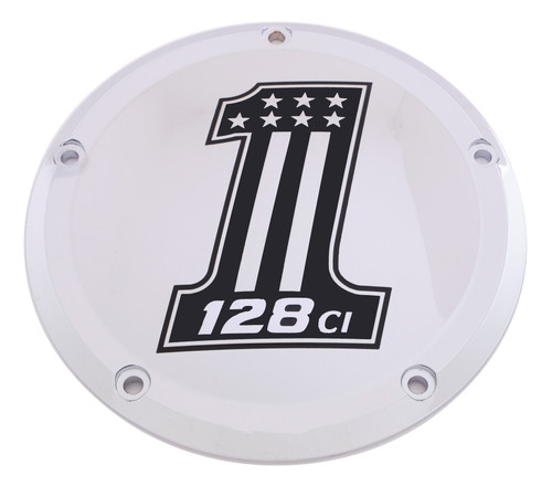 Custom Engraving 7   M8 Flt/Flh Derby Cover 128 Chrome 128-14-46