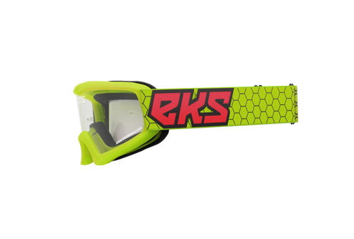 Eks Brand Xgrom Youth Goggle Flo Ylw/Black/Fire Red Clear 067-30335