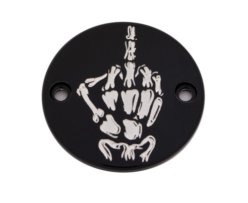 Custom Engraving M8 Timer Cover Bone Finger Black Skul24-63Bg