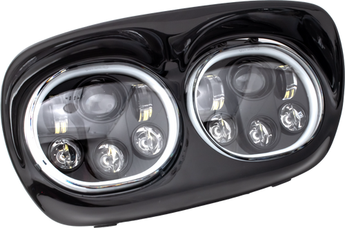 Letric Lighting Co LLC-LRHP-HBB Letric Lighting Co Led Headlight Blk/Blk Halo Fltr `98-13 Llc-Lrhp-Hbb
