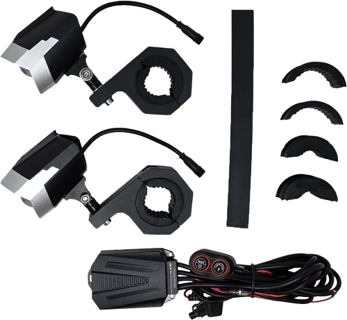 Pathfinder PL80LRS Pathfinder Dual Switchback Led Lights Silver/Blk Wired Remote Pr Pl80Lrs