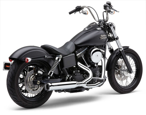 COBRA 6468 Cobra Powrpro Rpt 2-1 Chrome/ Blk Tip Dyna 12-17 6468