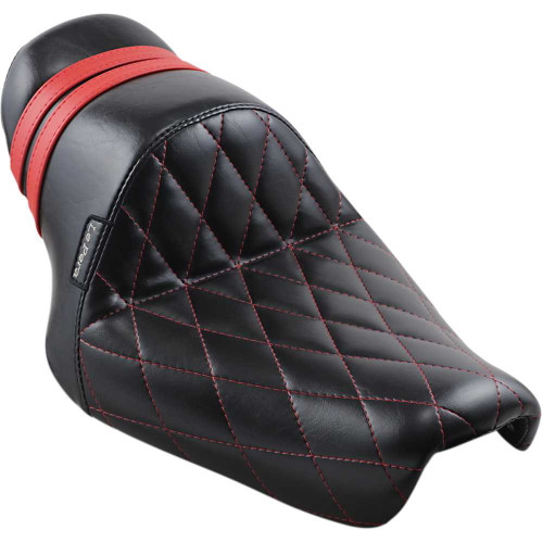 LE PERA LK416DMRED Le Pera Stubs Spoiler Seat - Diamond - Black W/ Red Stripes - Xl '04-'23 Lk-416Dmred