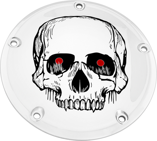 Custom Engraving 6   M8 Softail Derby Cover Skull Chrome Skul33-67