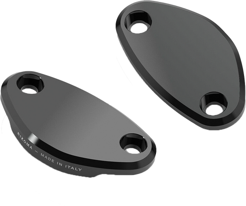 Rizoma Mirror Block Off Plates Pair Black Kaw Bs533B