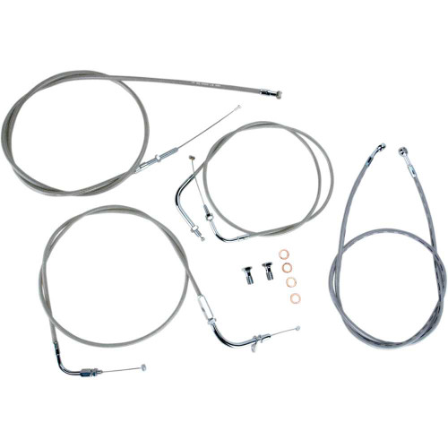 BARON BA8014KT16 Baron Stainless Handlebar Cable/Line Kit - 15" - 17" - Xvs650Cu Ba-8014Kt-16