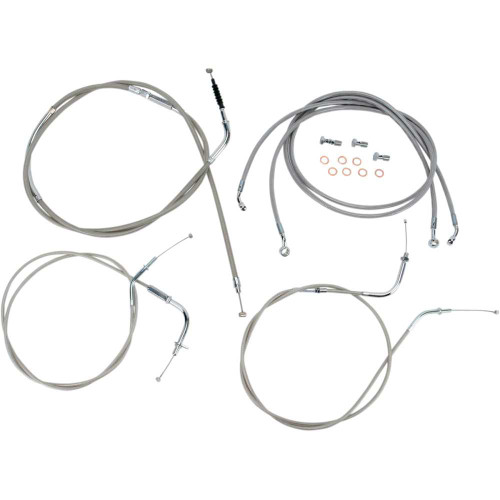 BARON BA8076KT12 Baron Stainless Handlebar Cable/Line Kit - 12" - 14" - Vn2000 Ba-8076Kt-12