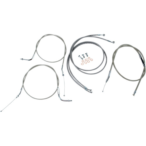 Baron Stainless Handlebar Cable/Line Kit - 12" - 14" - '04 - '07 Roadstar Ba-8022Kt-12