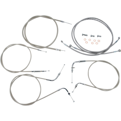 Baron Stainless Handlebar Cable/Line Kit - 12" - 14" - Xvs1100Cu Ba-8048Kt-12