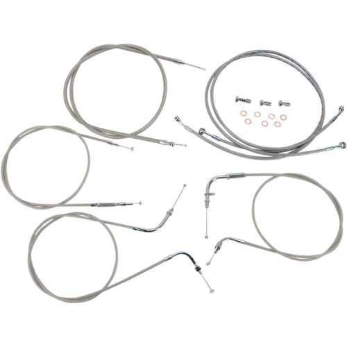 BARON BA8048KT12 Baron Stainless Handlebar Cable/Line Kit - 12" - 14" - Xvs1100Cu Ba-8048Kt-12