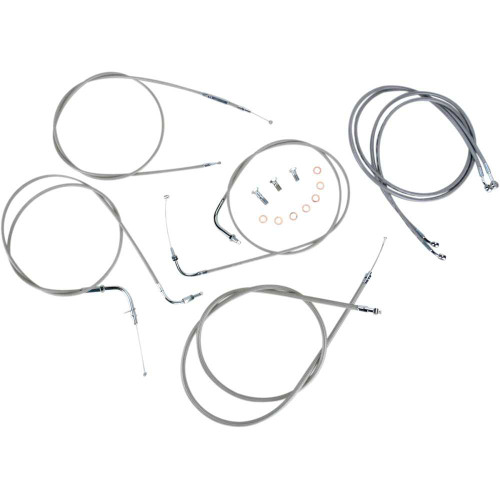 BARON BA8048KT18 Baron Stainless Handlebar Cable/Line Kit - 18" - 20" - Xvs1100Cu Ba-8048Kt-18