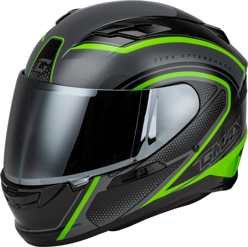 Gmax Ff-98 Aftershock Helmet Grey/Neon Green Xs F1984763-Dot
