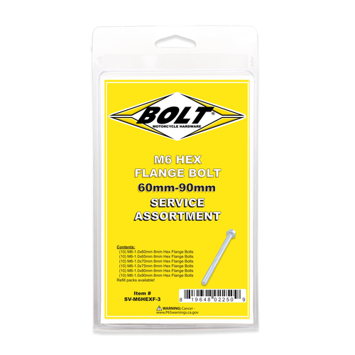 Bolt M6 8Mm Hex Flange Bolt Assortment 60 Piece Kit Sv-M6Hexf-3