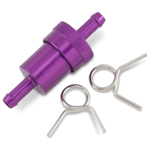 Anodized Aluminum Fuel Filter - Purple - 5/16" 14-34433