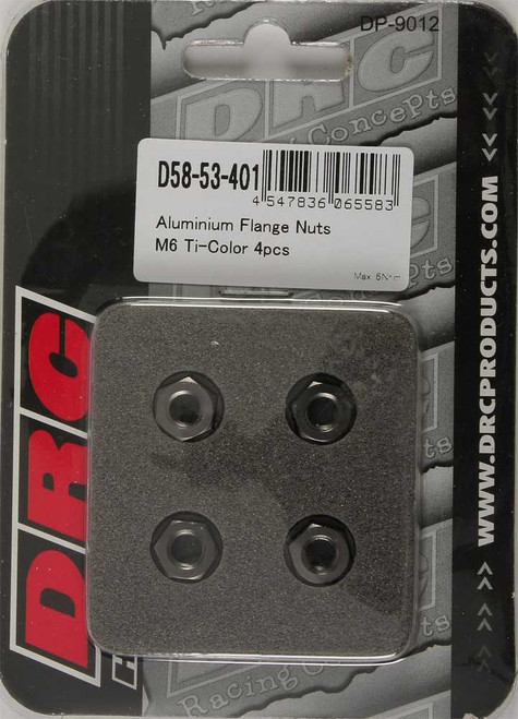 Drc D58-53-401 Drc Aluminum Flange Nuts Titanium M6X12Mm 4/Pk D58-53-401