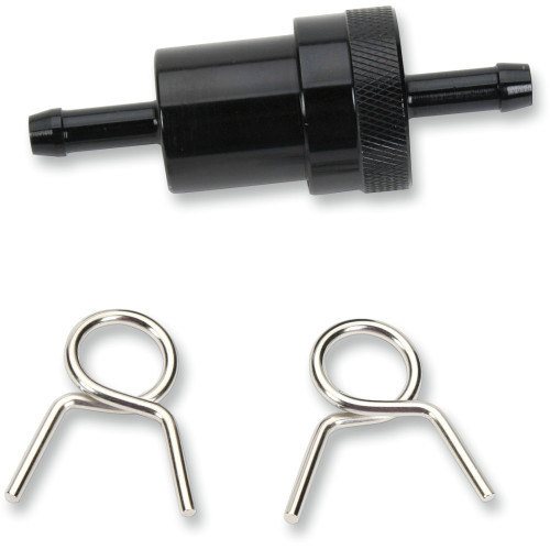 Anodized Aluminum Fuel Filter - Black - 1/4" 14-34472