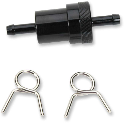 EMGO 1434472 Anodized Aluminum Fuel Filter - Black - 1/4" 14-34472