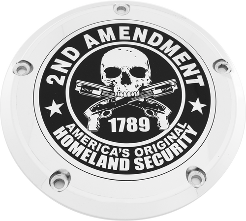 Custom Engraving PATR19-46 Custom Engraving 7 M8 Flt/Flh Derby Cover 2A Chrome Patr19-46