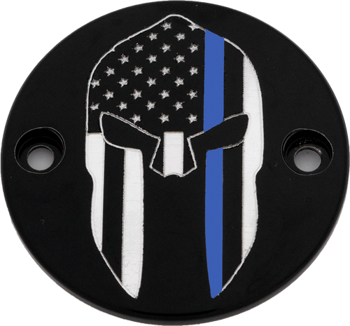 Custom Engraving M8 Timer Cover Sparta Blue Line Black Le02-63Bg