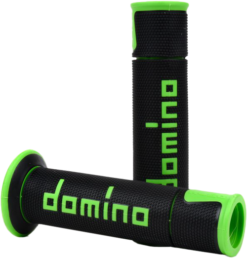 Domino Racing A450 Road Racing Grips Black/Green Pair A45041C4440B7-0