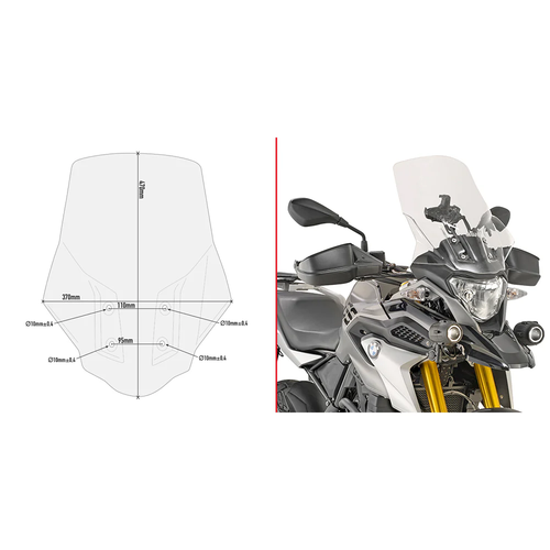 GIVI D5126ST Givi Windscreen Specific Clear Bmw D5126St