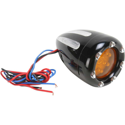 ARLEN NESS 12765 Arlen Ness Turn Signals - Led - Deep Cut - Black/Amber - White Ring 12-765