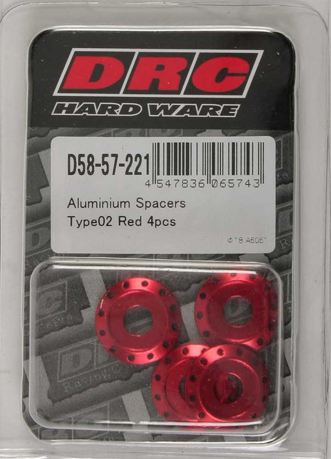 Drc D58-57-221 Drc Aluminum Spacers Type 2 Red M6X12Mm 4/Pk D58-57-221