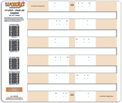 Woodys Studding Template 3.0" Pitch Single Ply 300S-Temp