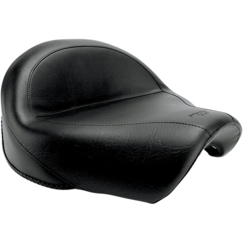 Mustang Seat - Vintage - Wide - Touring - Without Driver Backrest - Two-Piece - Smooth - Black 76071