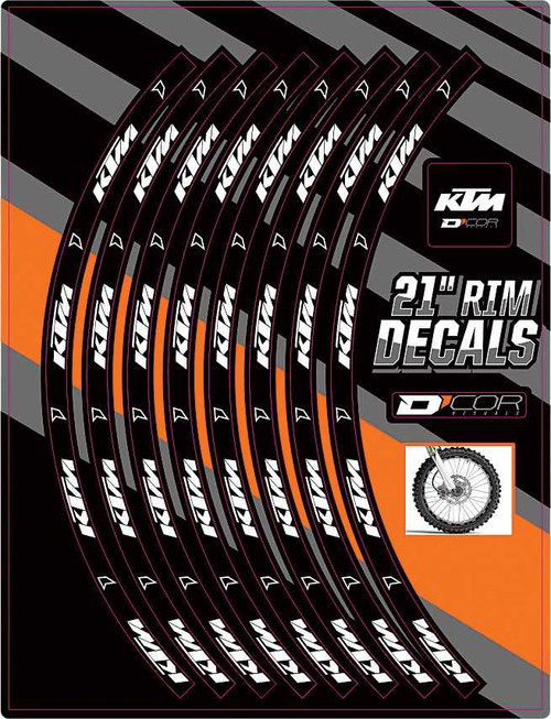 D-Cor 40-80-204 D-Cor Rim Decals 21" Ktm Logo Front 40-80-204