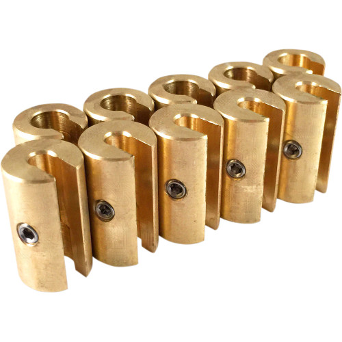 No-Mar Wheel Weights - Re-Usable - 1-1/4 Oz - Brass - 10 Pack Wt-Spk10Br-125