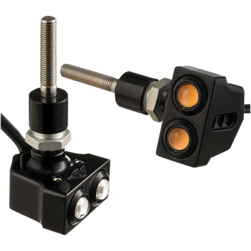 JOKER MACHINE 05216B Joker Machine Rat Eye Mirror-Mount Turn Signals - Dual - Black 05-216B