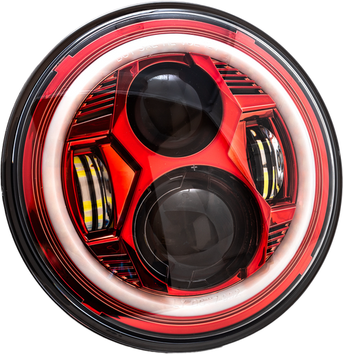 Letric Lighting Co LLC-CC-7R Letric Lighting Co 7" Led Red Headlight Halo W/ Mnt Adapter Llc-Cc-7R