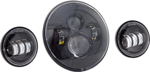 Letric Lighting Co 7" Led Hdlgt W/ Pass Lamps Blk Indian Llc-Ilhk-7B