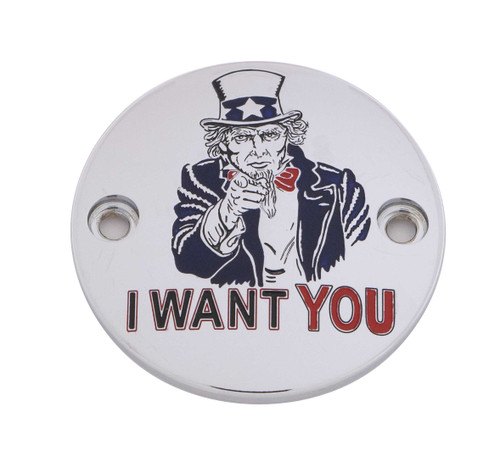 Custom Engraving PATR10-63 Custom Engraving M8 Timer Cover Uncle Sam Chrome Patr10-63