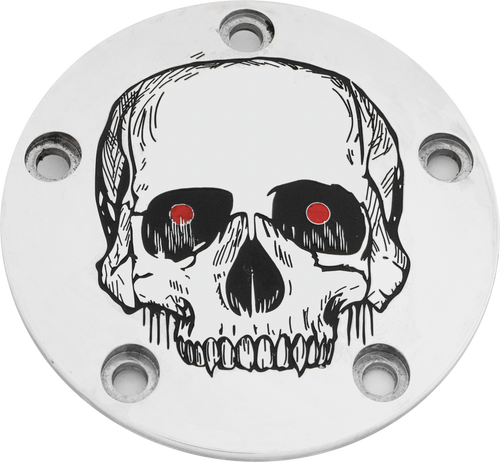 Custom Engraving Tc Timer Cover Skull Chrome Skul33-04
