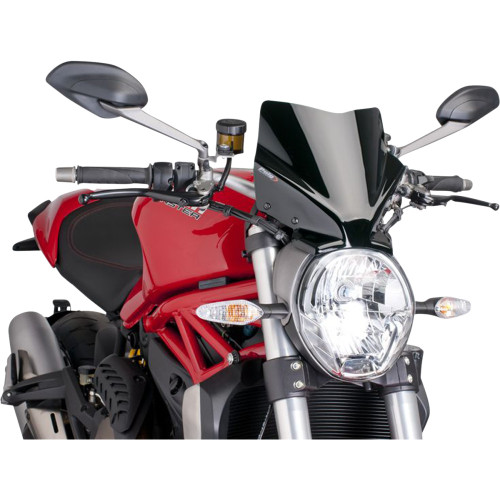 Puig Hi-Tech Parts New Generation Windscreen - 10-5/8" - Black - Monster 1200 7013N Puig Hi-Tech Parts New Generation Windscreen - 10-5/8" - Black - Monster 1200 7013N