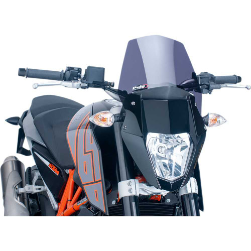 PUIG HI-TECH PARTS 6009F Puig Hi-Tech Parts New Generation Windscreen - 10-1/2" - Dark Smoke - Ktm 690 6009F