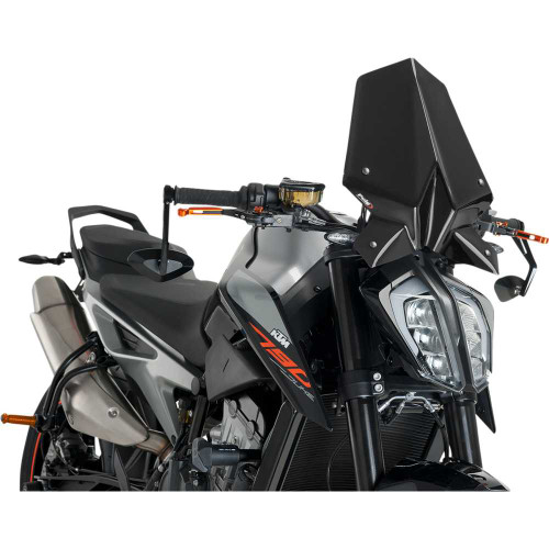 PUIG HI-TECH PARTS 9668N Puig Hi-Tech Parts New Generation Windscreen - 16-1/4" - Black - Ktm 9668N