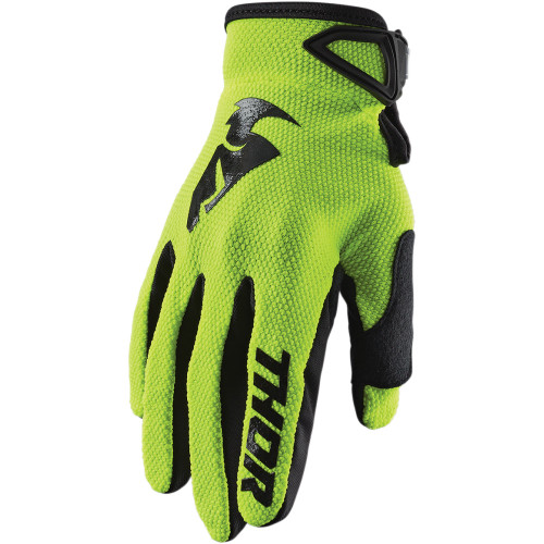 Thor Youth Sector Gloves - Acid/Black - Large
