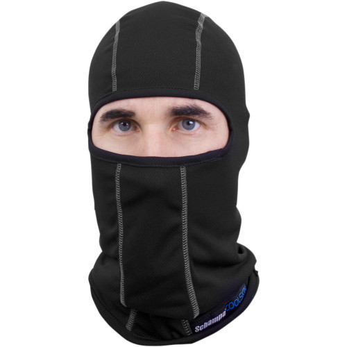 Schampa & Dirt Skins Coolskin Balaclava - Black/White Stitching Blclv015B-02